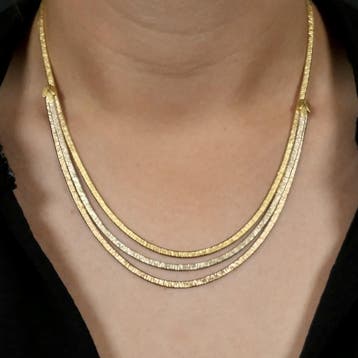 Tricolor gouden omega schakelcollier (Ketting), Sieraden, Tassen en Uiterlijk, Ophalen of Verzenden, Gebruikt, Goud, Goud