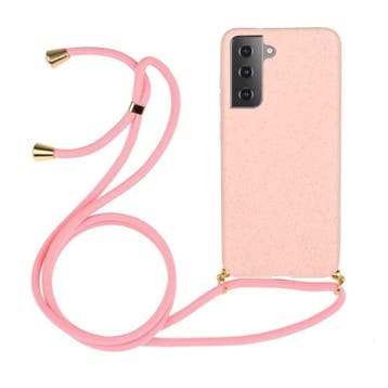 Galaxy S21 Crossbody TPU Hoesje met Koord Roze, Ophalen of Verzenden, Nieuw
