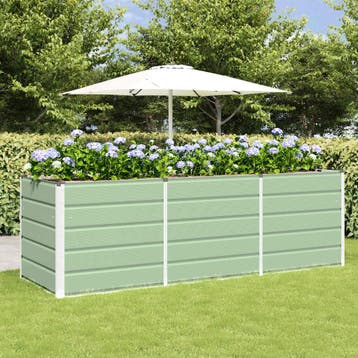 vidaXL Plantenbak Groen 240 x 80 x 75 cm Staal, Verzenden, Nieuw, Metaal, 60 tot 100 cm