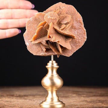 Cabinet de Curiosity - Desert Rose Kristallen - messingbasis