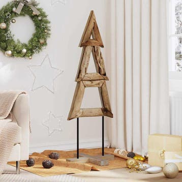 vidaXL Kerstboom Bruin 120 cm Massief teakhout, Diversen, Verzenden, Nieuw