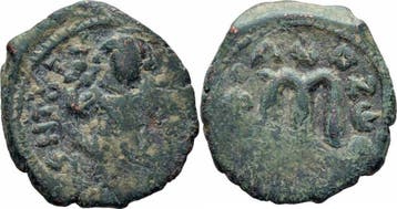 Byzanz Constans Ii Follis Constantinopolis 642-644 Kreuz..., Verzenden