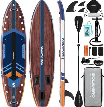 SOLAVERO Opblaasbaar stand-up paddleboard van 3,5 meter met, Verzenden, Zo goed als nieuw