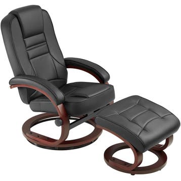 TV-fauteuil met krukje model 2 - zwart/bruin, Verzenden, Nieuw