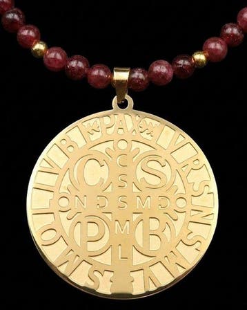 Het Plaag der Duisternis – Sint-Benoïtmedaille – Granaat –, Antiek en Kunst