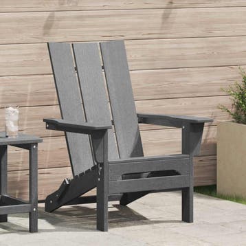 vidaXL Vouw Adirondack Stoel Lichtgrijs 80,5 x 74,5 x 92 cm, Tuin en Terras, Tuinstoelen, Verzenden, Nieuw