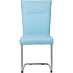 Leren eetkamerstoel Retro - Toledo Sky Blue (lichtblauw) -, Huis en Inrichting, Ophalen of Verzenden, Nieuw, Leer, Modern