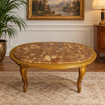 Salontafel - Ovale salontafel in Louis XV-stijl, gemaakt van
