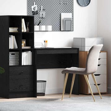 vidaXL Bureau Zwart Eiken 80 x 40 x 76 cm, Verzenden, Nieuw
