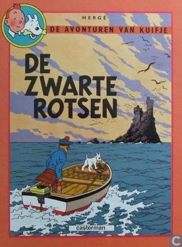 Kuifje dubbelalbum hardcover De zwarte rotsen / De, Boeken, Verzenden, Gelezen