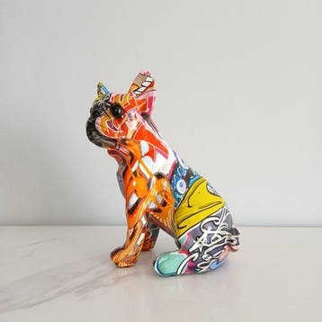 sculptuur, Bouledogue Pop Art - 19 cm - Hars