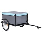 vidaXL Fietstrailer 65 kg grijs en blauw, Verzenden, Nieuw