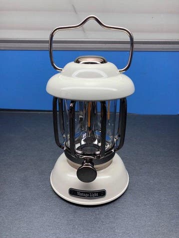 Lamp - Metaal, Glas - Vintage Light Kampeerlamp