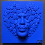 gregos - Blue bubble heart and kiss, Antiek en Kunst
