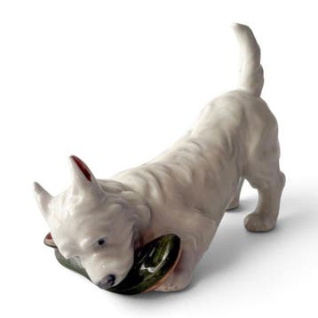 Royal Copenhagen - Beeldje - Terrier with Slipper - 3476 -
