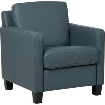 Leren fauteuil Smart - Toledo Whale (blauw/grijs) - Poten, Nieuw, Ophalen of Verzenden, Bohemian, Eigentijds, Modern, Retro, 50 tot 75 cm
