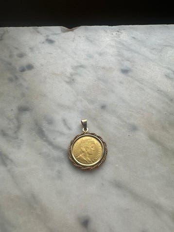 Munthanger - 14 karaat Geel goud, Sieraden, Tassen en Uiterlijk, Antieke sieraden