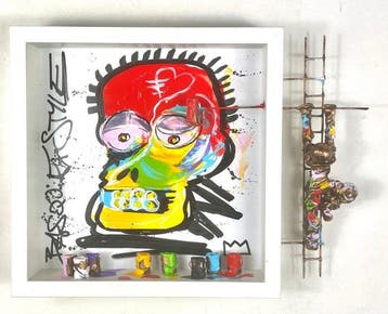 Bernard Saint-Maxent - Skull colors, Antiek en Kunst, Kunst | Schilderijen | Modern