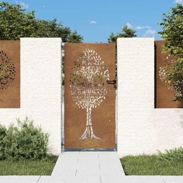 vidaXL Poort 85x175 cm boomontwerp cortenstaal, Verzenden, Nieuw