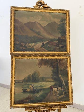 Italiaanse school (XIX) - Paesaggi Pastorali