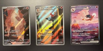 Pokémon - 3 Card - Charmander, Charmeleon, Charizard, Nieuw