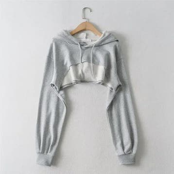 Unieke Dames Crop Hoodie met Lange Mouwen - Y2k Stijl & Pers, Verzenden, Nieuw
