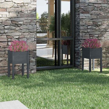 vidaXL Plantenbakken 2 st 40x40x70 cm massief grenenhout, Verzenden, Minder dan 60 cm, Nieuw, 60 cm of meer