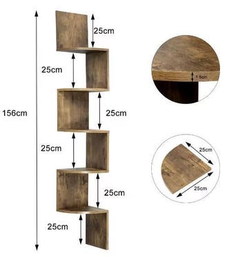 Compacte Zigzag Hoekplank – 5 Etages – Boeken en CD’s, Huis en Inrichting, Verzenden, Nieuw