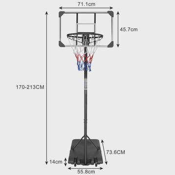 Draagbare Basketbalpaal Verstelbaar 170-213 cm met Wielen -, Verzenden, Nieuw