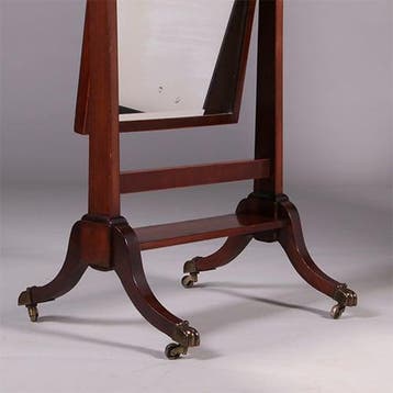 Engelse passpiegel met kandelaren ca 1890 en fraai ingelegd, Ophalen of Verzenden