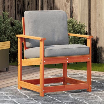 vidaXL Tuinstoel 62x56x77 cm massief grenenhout wasbruin, Tuin en Terras, Verzenden, Nieuw