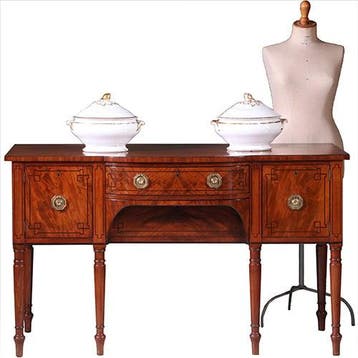 Regency sideboard in bloemmahonie met ebbenhout en brons ca, Ophalen of Verzenden