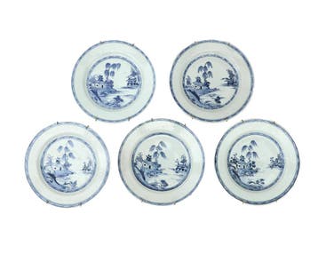 5 wandborden, China, Qianlong periode (1736-1795), 18e eeuw