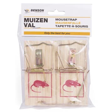 Benson Houten muizenvallen - 10 x 5 x 1 cm - Set van 2 -...