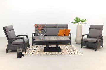 VDG Darwin/Jersey stoel-bank loungeset verstelbaar -, Verzenden, Nieuw, Wicker, Loungeset