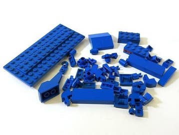 Vintage LEGO blauwe onderdelen, gemengd partijtje, Verzenden, Gebruikt