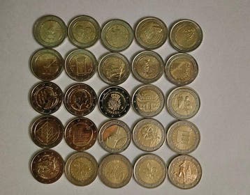 Europa. 2 Euro Various Years (25 coins) (Zonder, Postzegels en Munten