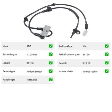 ABS-sensor Suzuki Sx4 1.6 (GY, RW) Van 2007-10 tot  - ABS-se, Verzenden, Nieuw, Suzuki