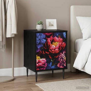 vidaXL Nachtkastje KIEL Zwart eiken 36 x 33 x 51 cm Bewerkt, Minder dan 45 cm, Verzenden, Nieuw, Minder dan 55 cm