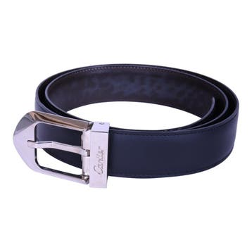 Cartier Reversible Leren Riem Zwart/Bruin - Zilverkleurige G, Kleding | Dames, Riemen en Ceinturen, Verzenden, Zo goed als nieuw