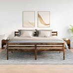 vidaXL Nachtkastjes 2 st met lade 39x28x41 cm gerookt, Verzenden, Nieuw, Hout