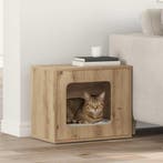 vidaXL Kattenhuis Ambachtelijk eiken 51 x 30 x 42,5 cm, Dieren en Toebehoren, Verzenden, Nieuw