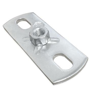 Muurplaat met moer - M10 - 80 x 30mm - Gegalvaniseerd, Doe-het-zelf en Verbouw, Ophalen of Verzenden, Nieuw, 50 tot 100 mm, Overige typen