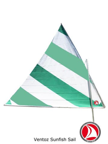 Ventoz Sunfish zeil - Groen,Wit, Turquoise, Verzenden, Nieuw, 3 tot 6 meter, Minder dan 15 m²
