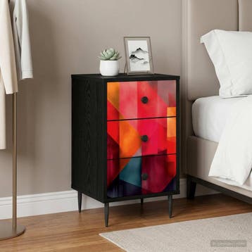 vidaXL Nachtkastje HEESCH Zwart eiken 36 x 33 x 61 cm, Minder dan 45 cm, Verzenden, Nieuw, 55 tot 70 cm