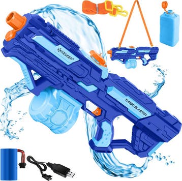 Waterpistool - Zwwer krachtig - Bereik 8 meter - Blauw - KES, Verzenden, Zo goed als nieuw