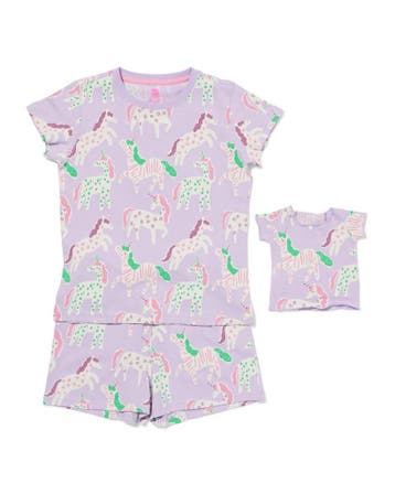 HEMA Kindershortama dieren lila, Verzenden, Nieuw