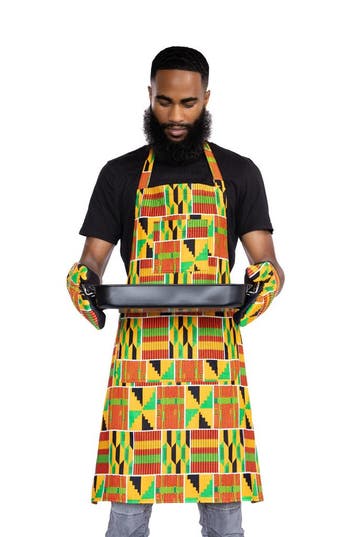 Schort met Afrikaanse print  - Orange kente, Ophalen of Verzenden, Nieuw