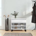 vidaXL Schoenenkast 70x36x60 cm bewerkt hout hoogglans wit, Verzenden, Nieuw