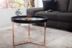 Extravagante salontafel MODULAR 60cm mat zwart koper rond, Ophalen of Verzenden, Nieuw